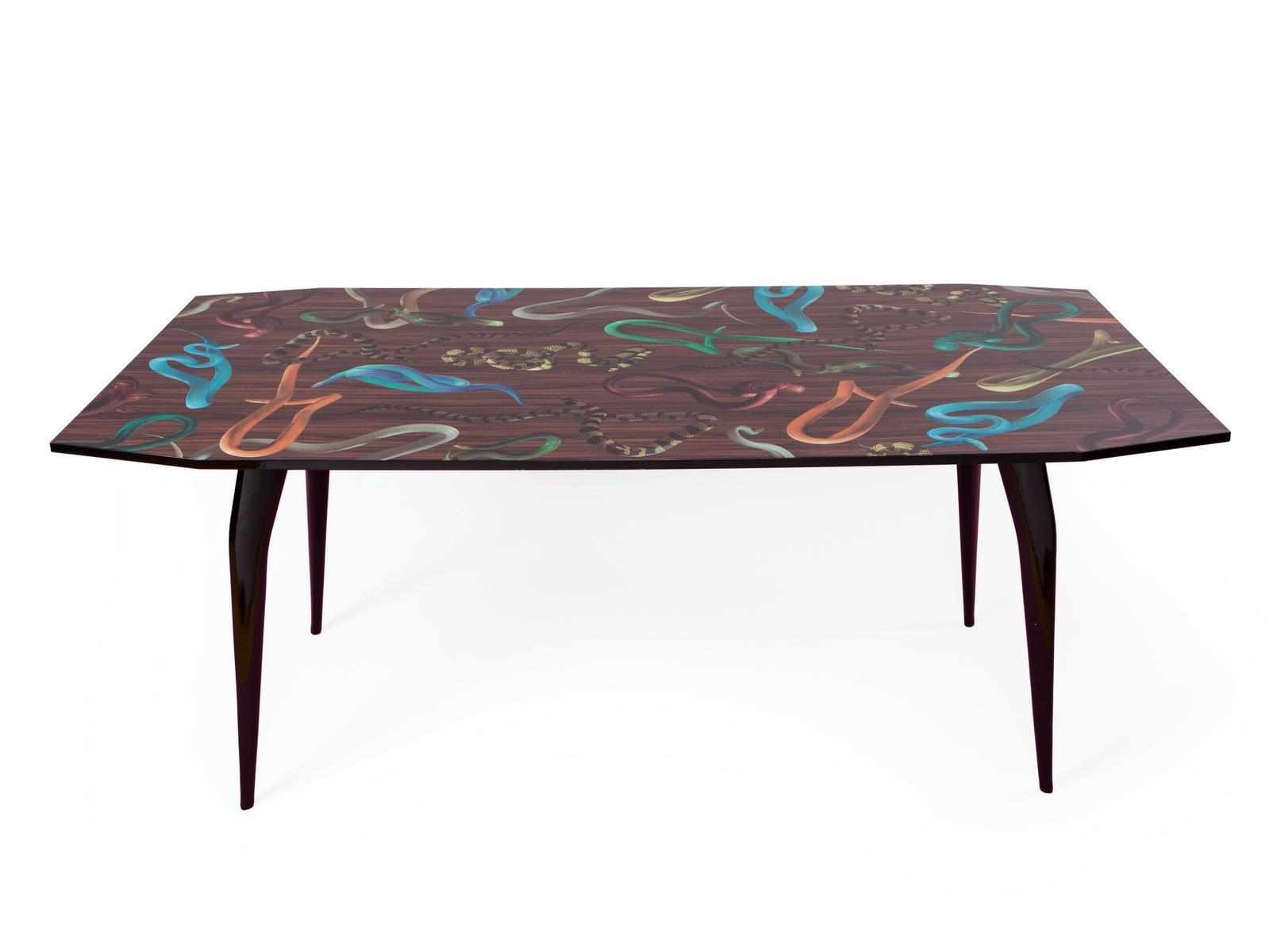 SNAKES ON WOOD Rectangular dining table