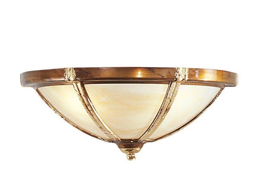 PABLO 1993/AH2 Rust/gold leaf wall light with onyx glass