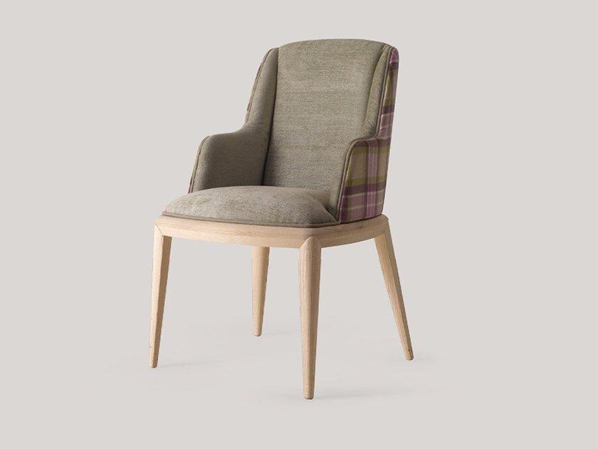 DARREL Upholstered fabric chair with armrests