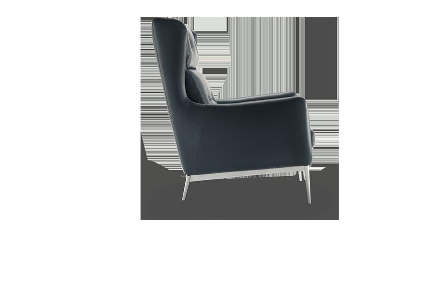 AFTEREIGHT Leather armchair with armrests