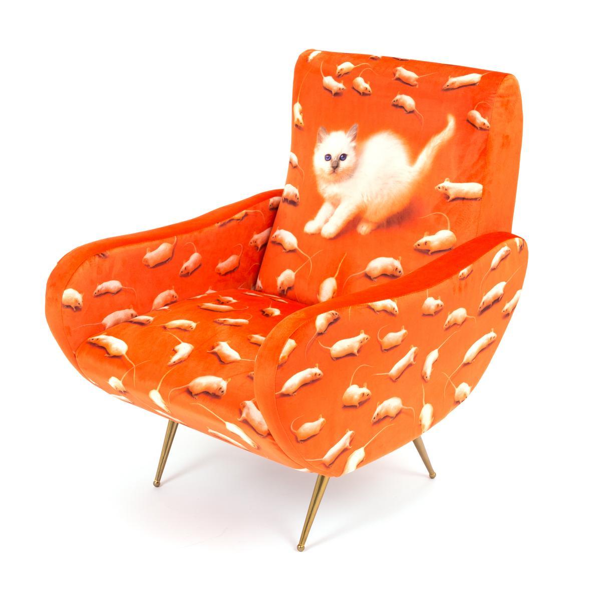 KITTEN Fabric armchair with armrests