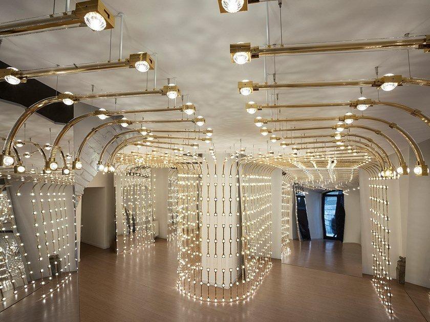 RAQAM R4 LED metal pendant lamp with crystals