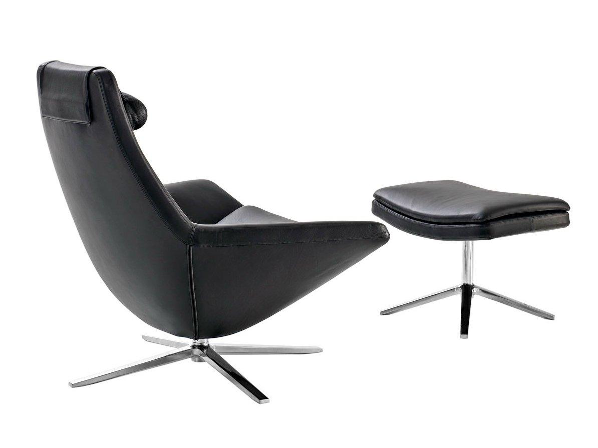METROPOLITAN Leather armchair with headrest