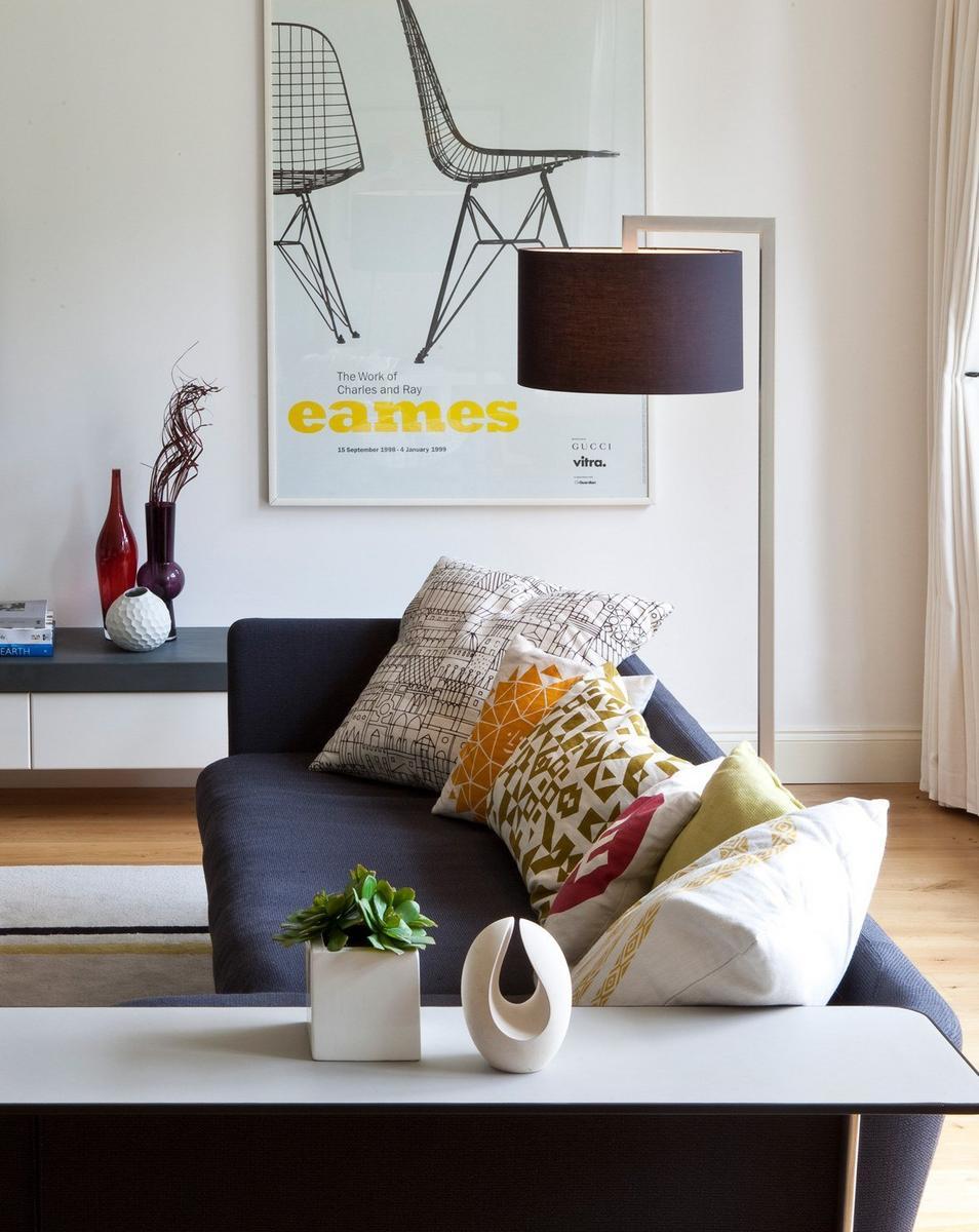 RAVELLO Floor lamp in steel and fabric