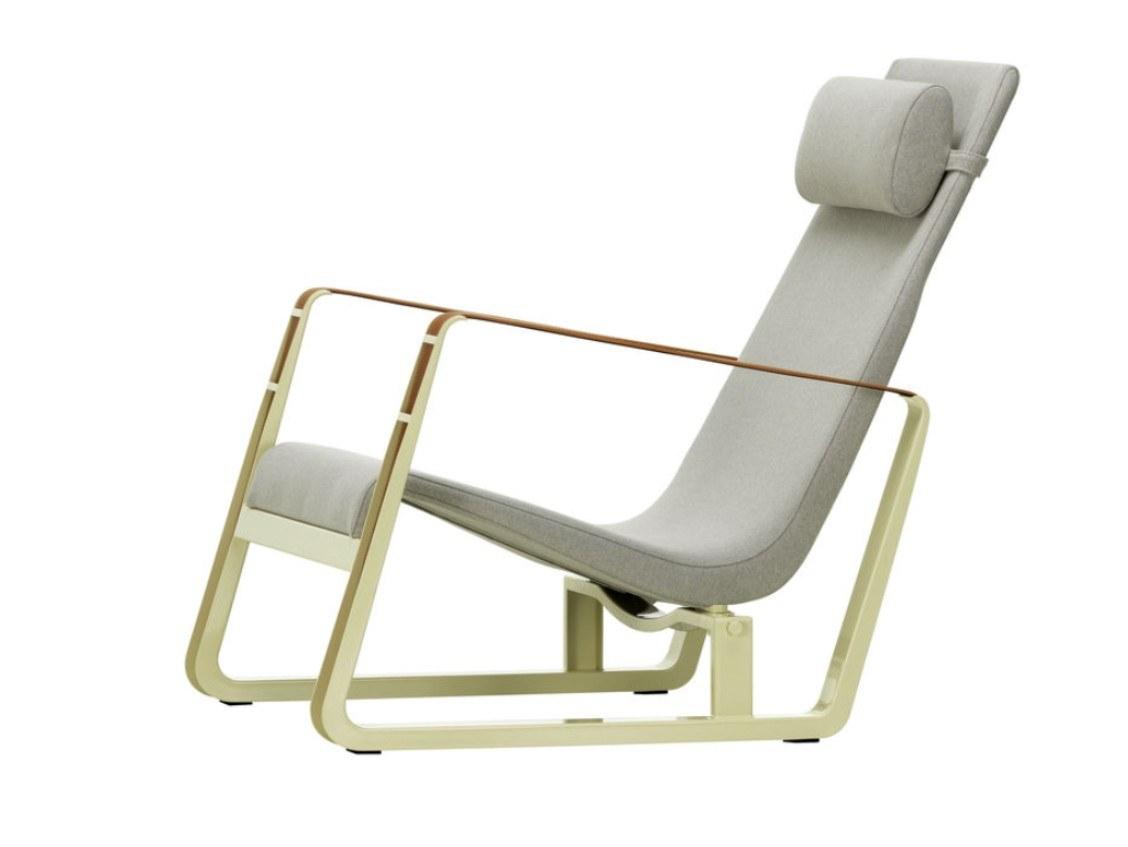 CITÉ Sled base fabric armchair with headrest