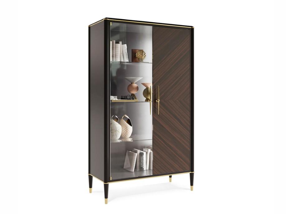 PR.540 Walnut display cabinet with integrated lighting