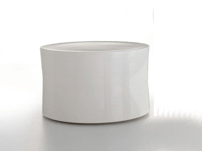 WHITE COLLECTION Round ceramic garden side table