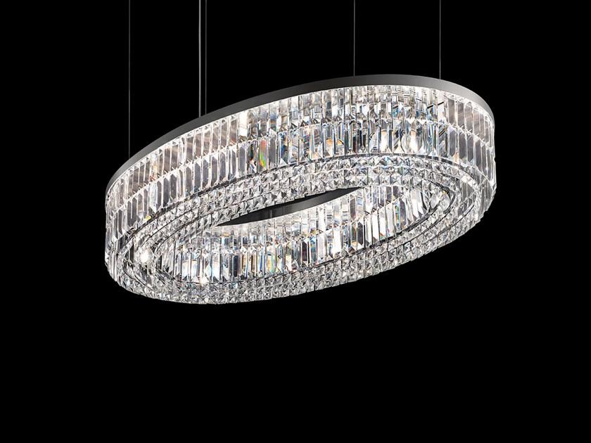 IMPERO & DECO VE 760 S OV Incandescent metal pendant lamp with crystals