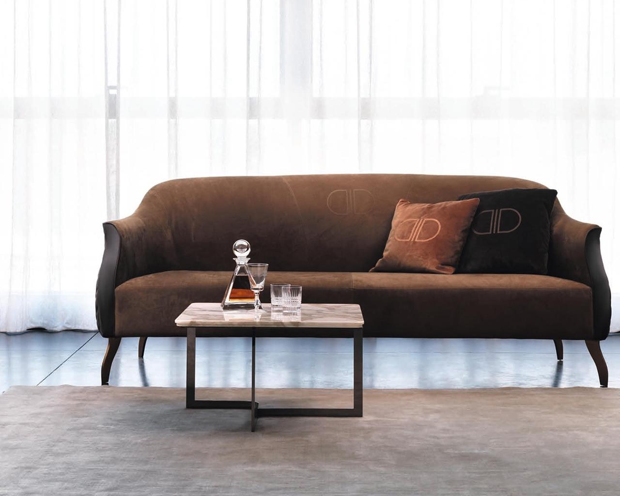 OLIMPIA Curved nabuk sofa