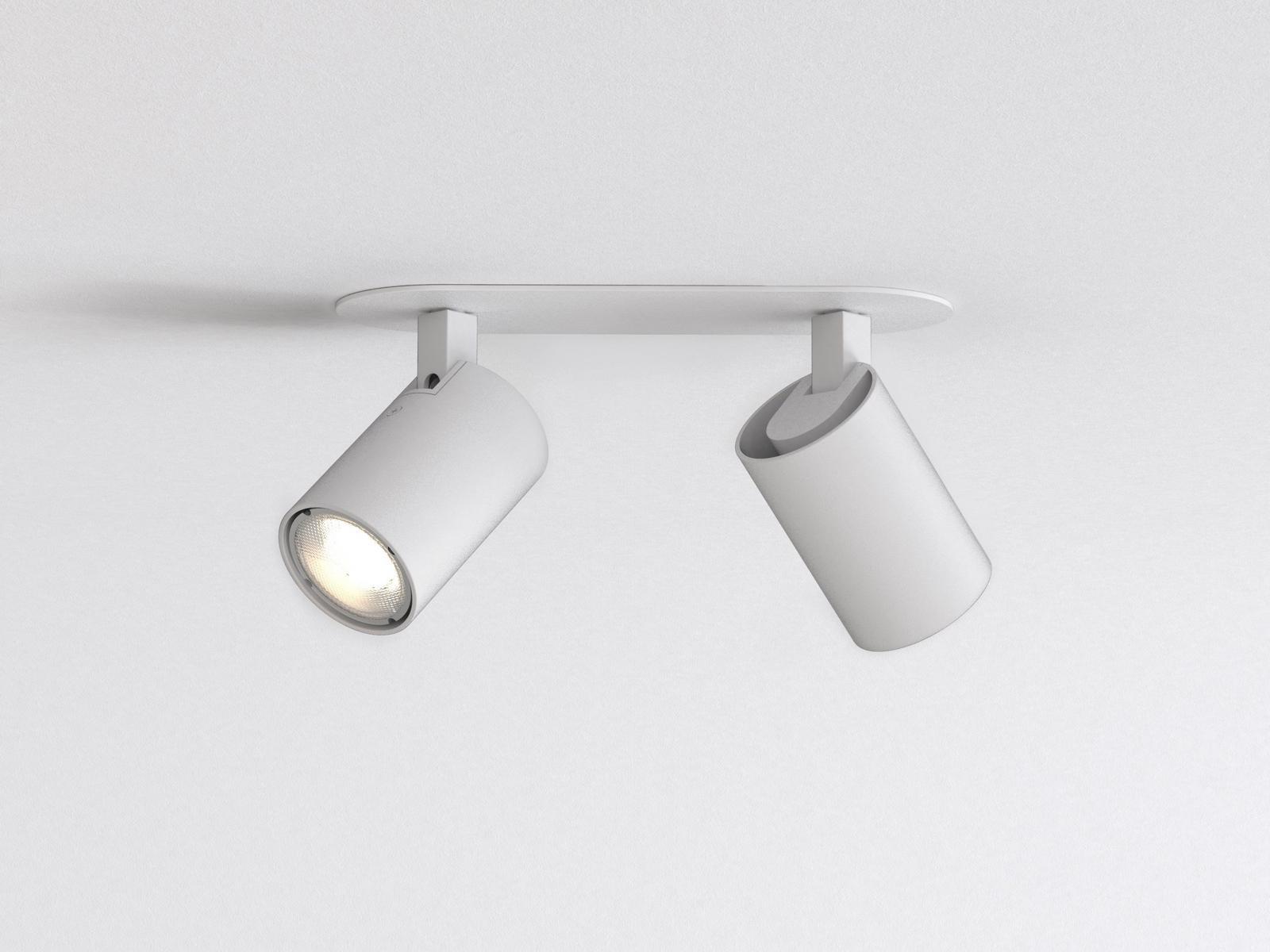 ASCOLI TWIN RECESSED LED adjustable round metal spotlight
