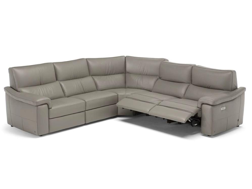ROCK Corner leather sofa with electric motion