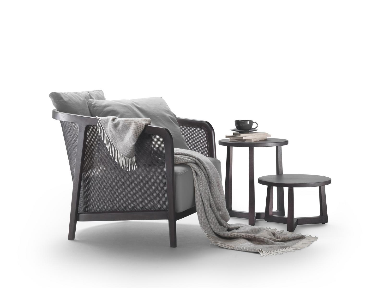 TOSCA Fabric armchair with removable cover with armrests