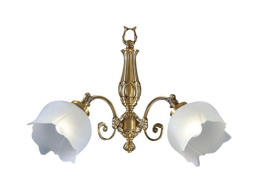 BIANCA 25/A2 Satin brass wall light with glass