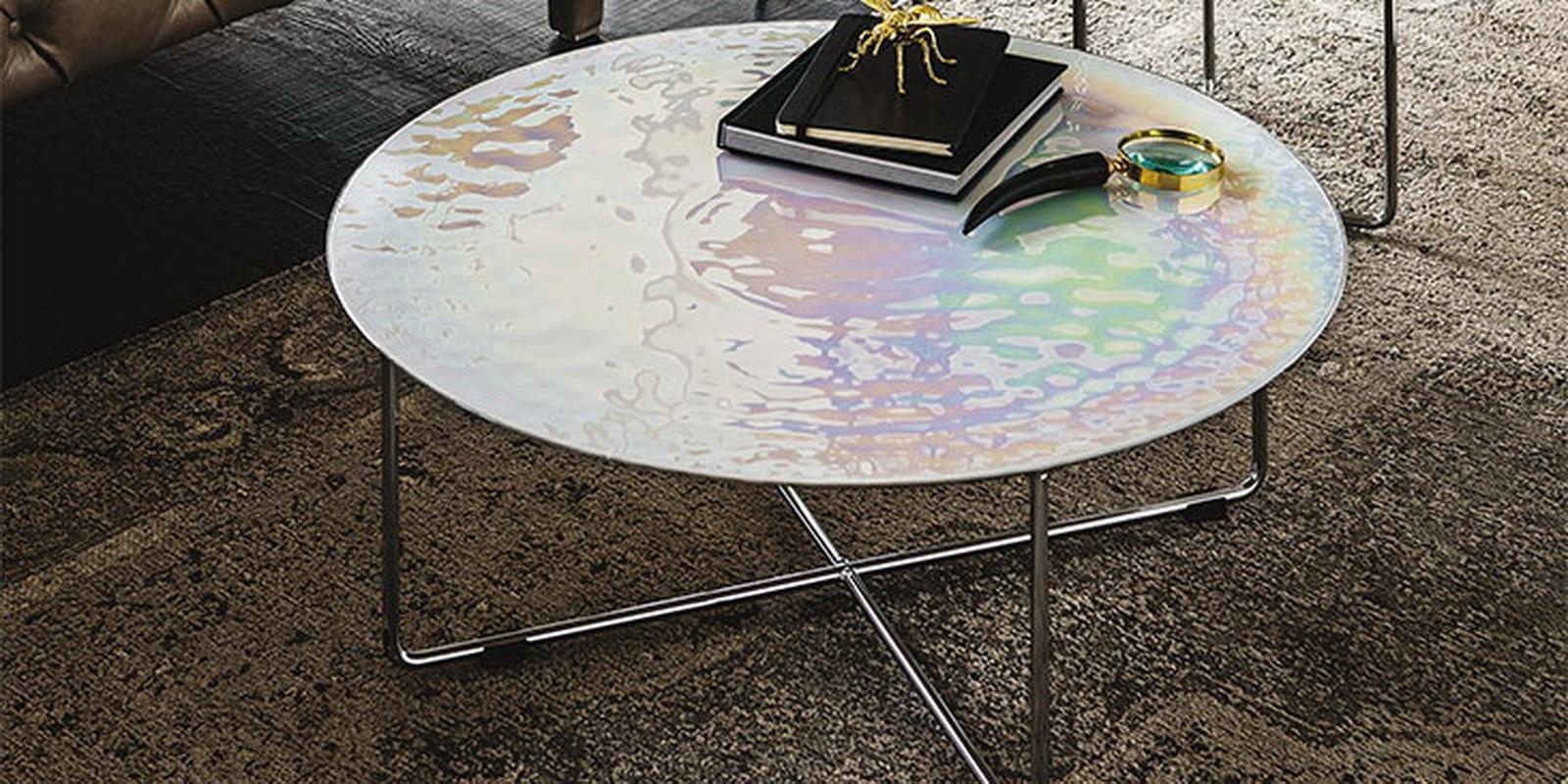 VINYL Round metal coffee table