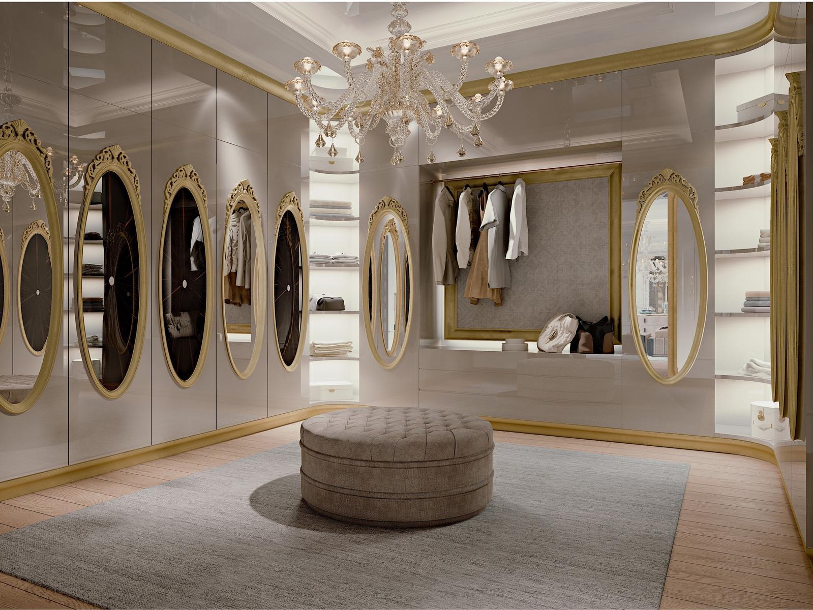 HOTEL DE VILLE Custom walk-in wardrobe with integrated lighting