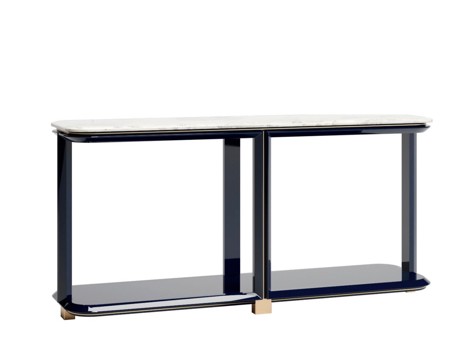 GRACE Rectangular wooden console table with shelving