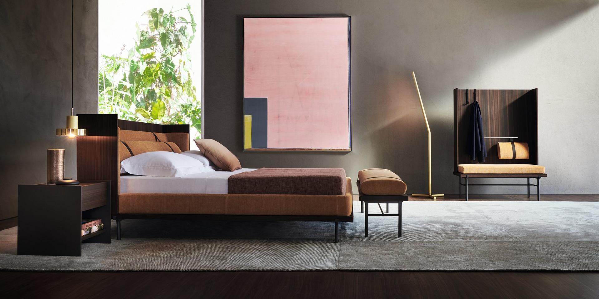TWELVE A.M. Double bed with upholstered headboard