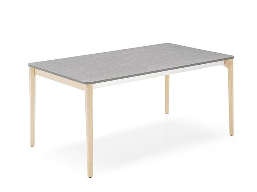 TABLA Extending melamine-faced chipboard table with beech legs