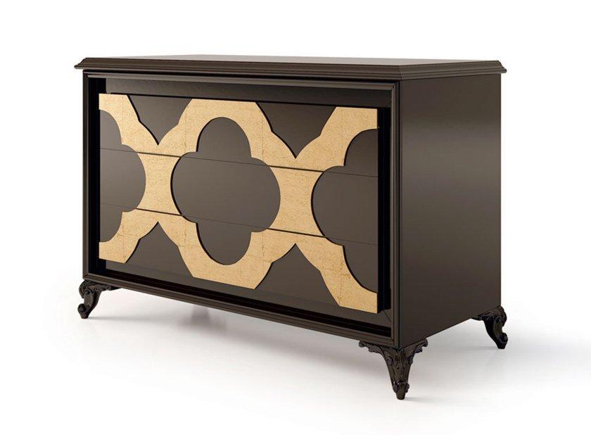 6371 Wooden chest of drawers with integrated handles
