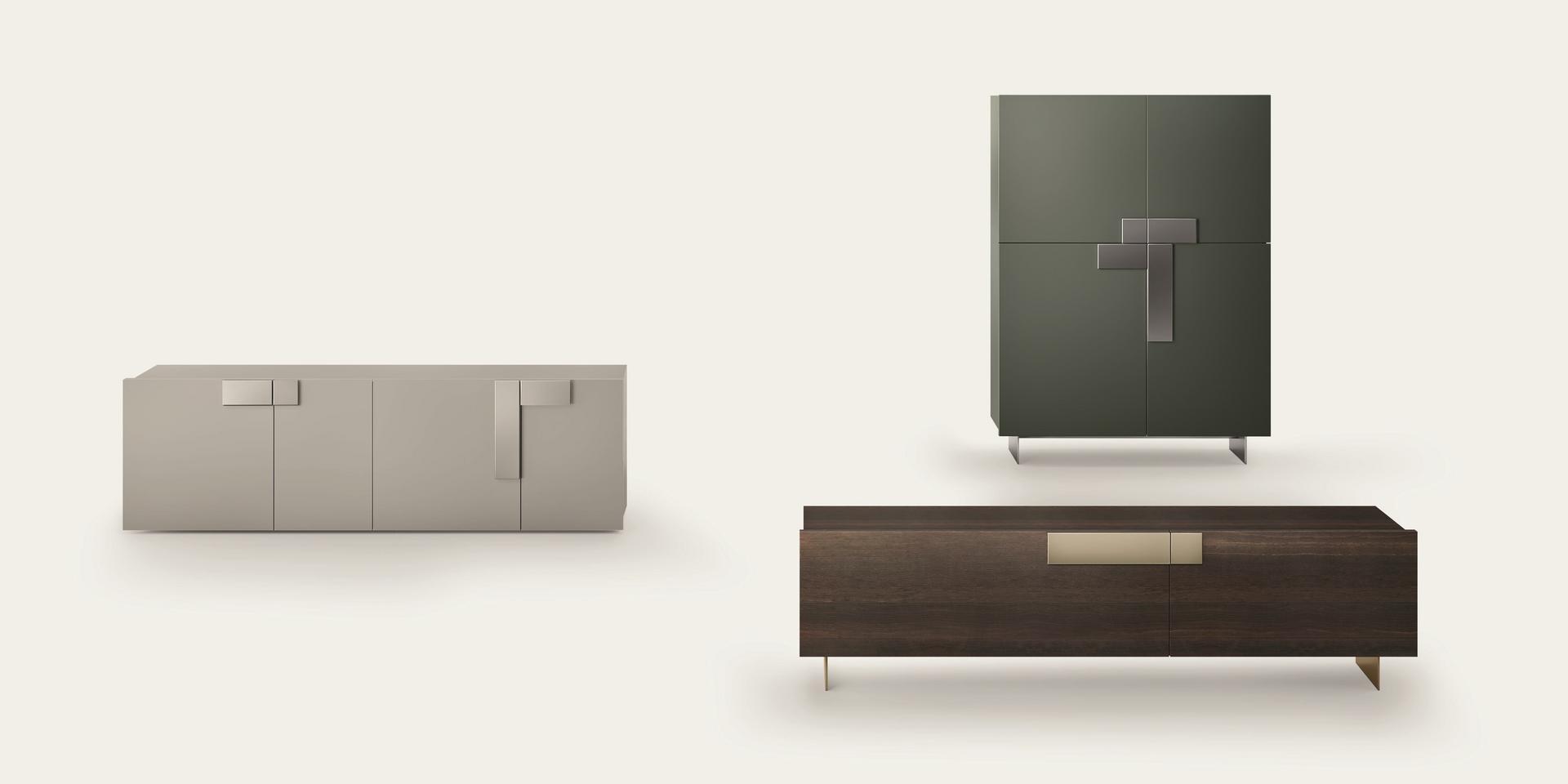 GINEVRA Wooden highboard with doors