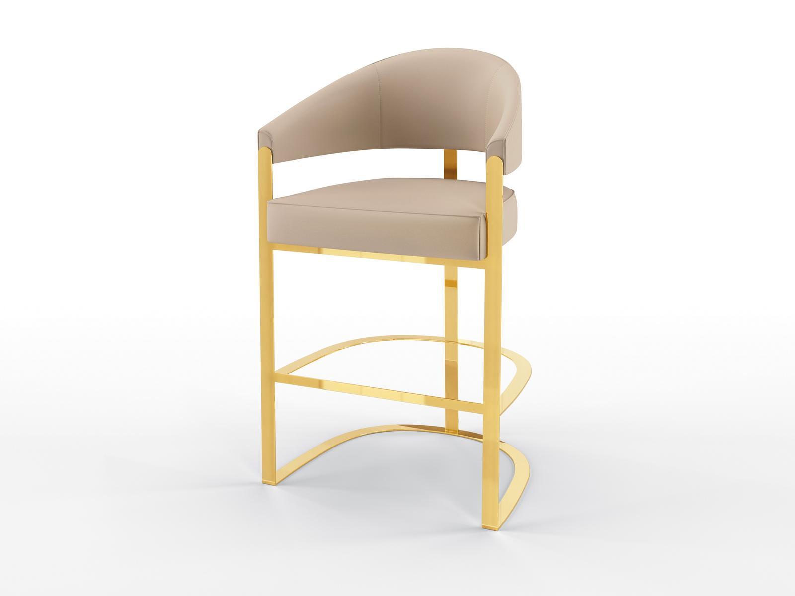 ARISTON High upholstered leather barstool