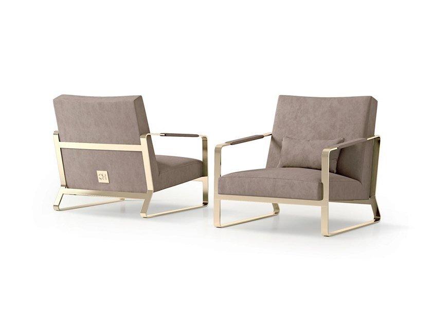 7912 Sled base nabuk armchair with armrests