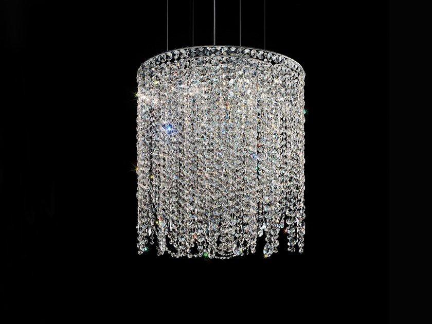 IMPERO & DECO VE 893 S9 Incandescent chrome plated pendant lamp with crystals