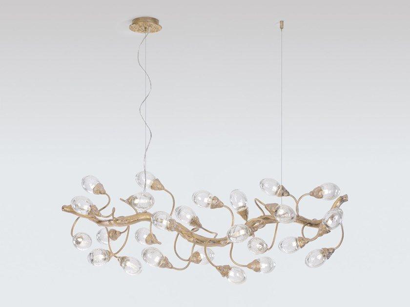 LOTUS CT3408/25 LED handmade bronze pendant lamp