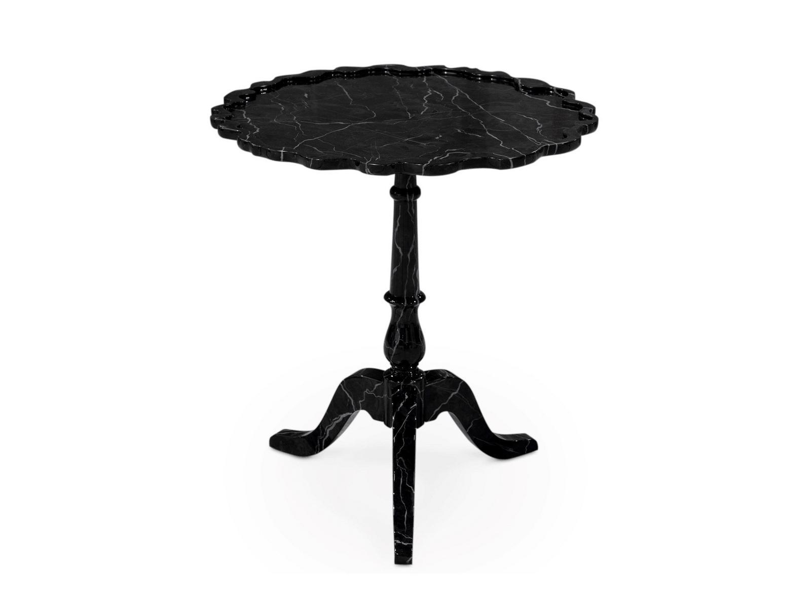 SHIELD FAUX-MARBLE Wooden side table