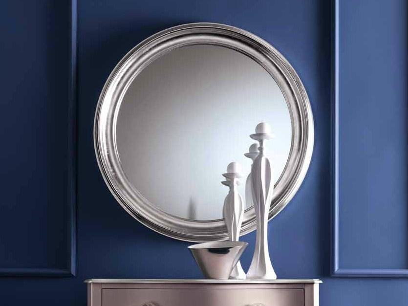 LUISA Wall-mounted framed round mirror
