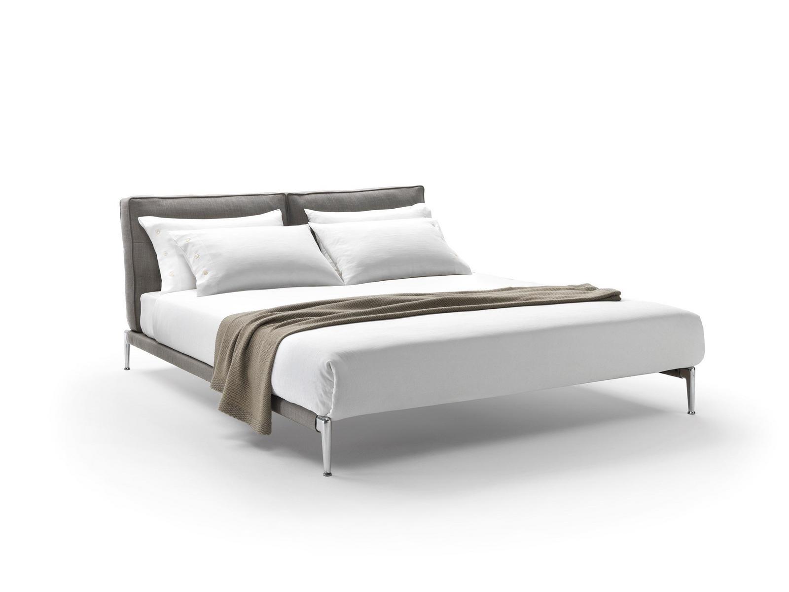 ADDA Fabric double bed with upholstered headboard