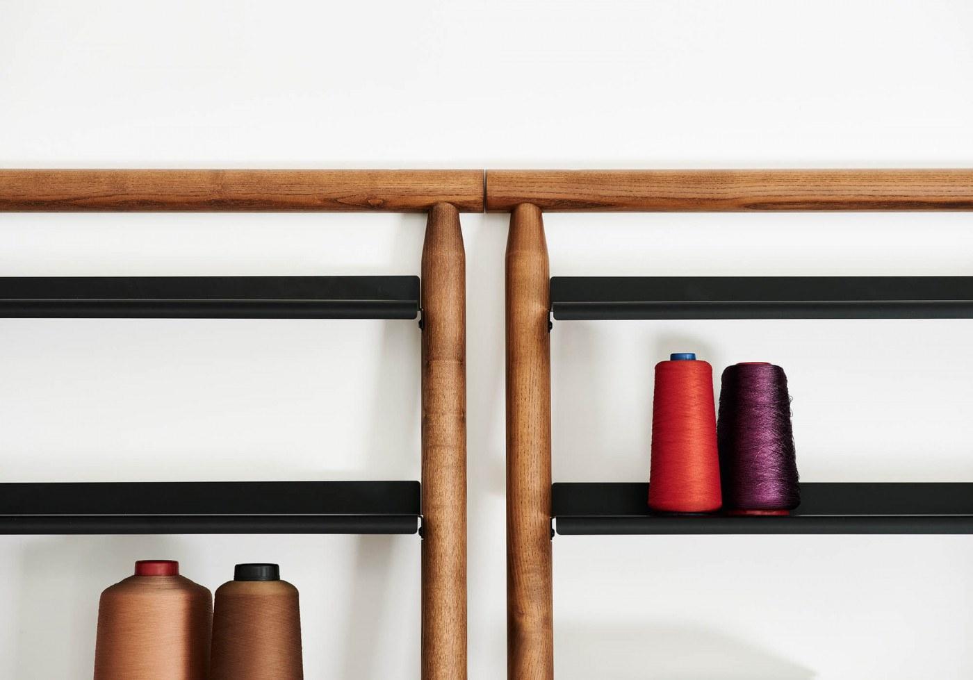 SUITE Open wall-mounted painted metal bookcase