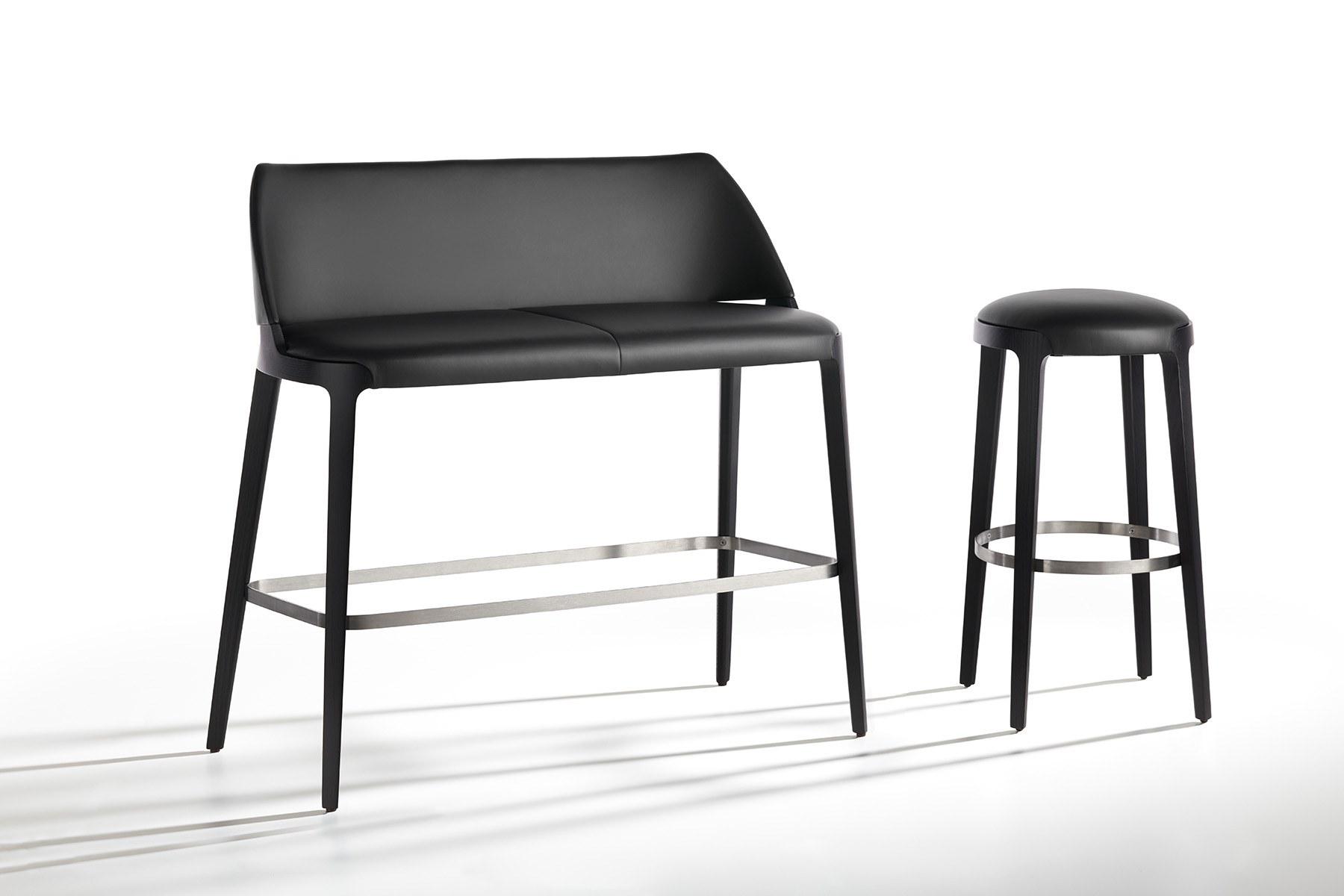 VELIS Upholstered stool with footrest