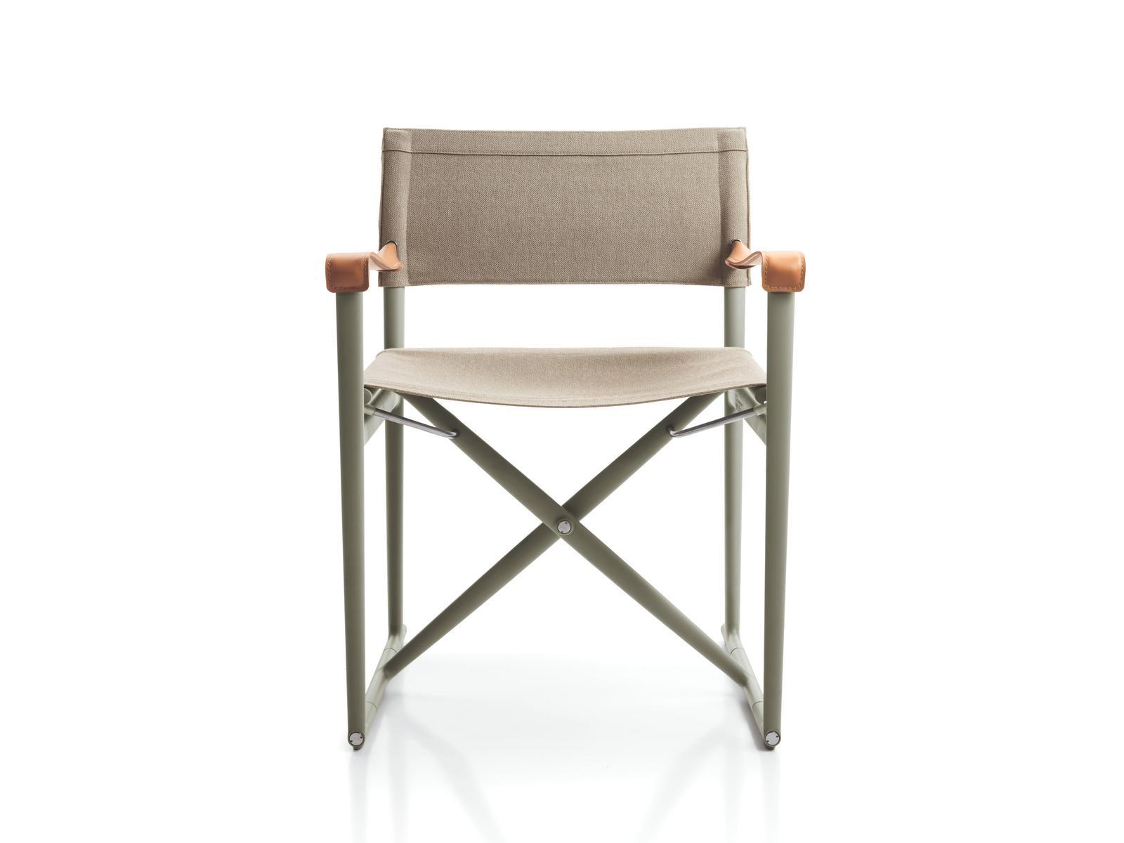 MIRTO OUTDOOR Folding canvas garden chair with armrests