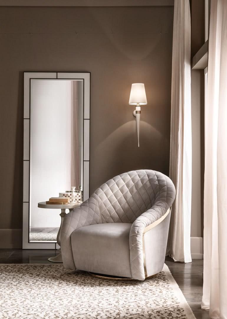 PORTOFINO Velvet armchair with armrests