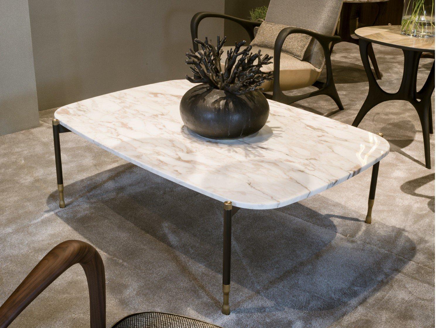 PATAGONIA Low rectangular Calacatta Oro marble coffee table