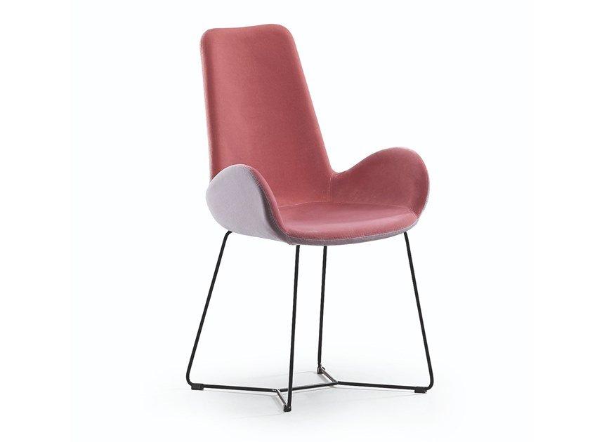 DALIA PA T Sled base upholstered fabric chair with armrests
