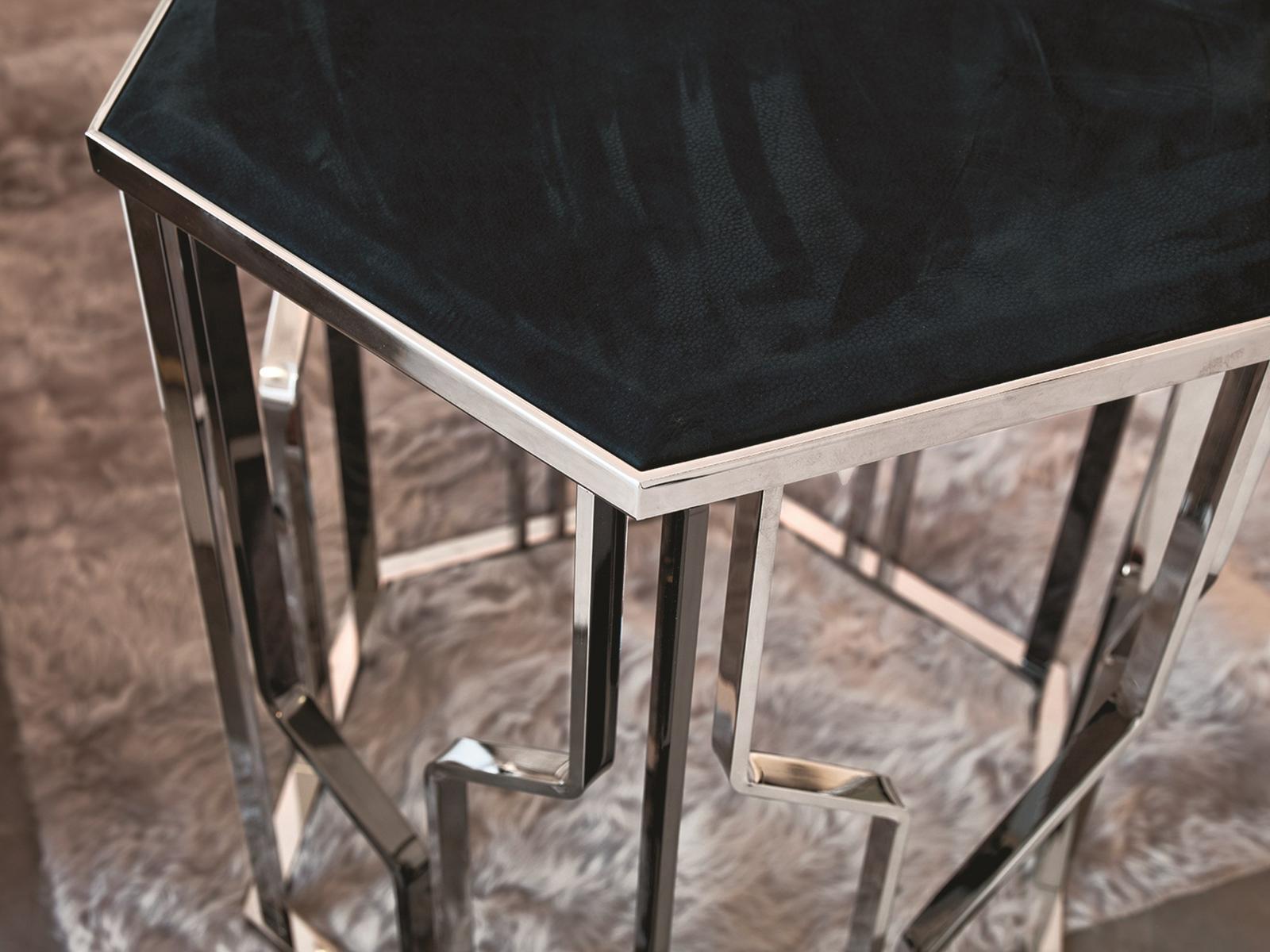GINZA Hexagonal metal coffee table