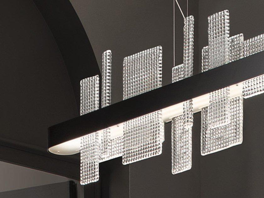 RIBBON S200 LED pendant lamp in metal and glass