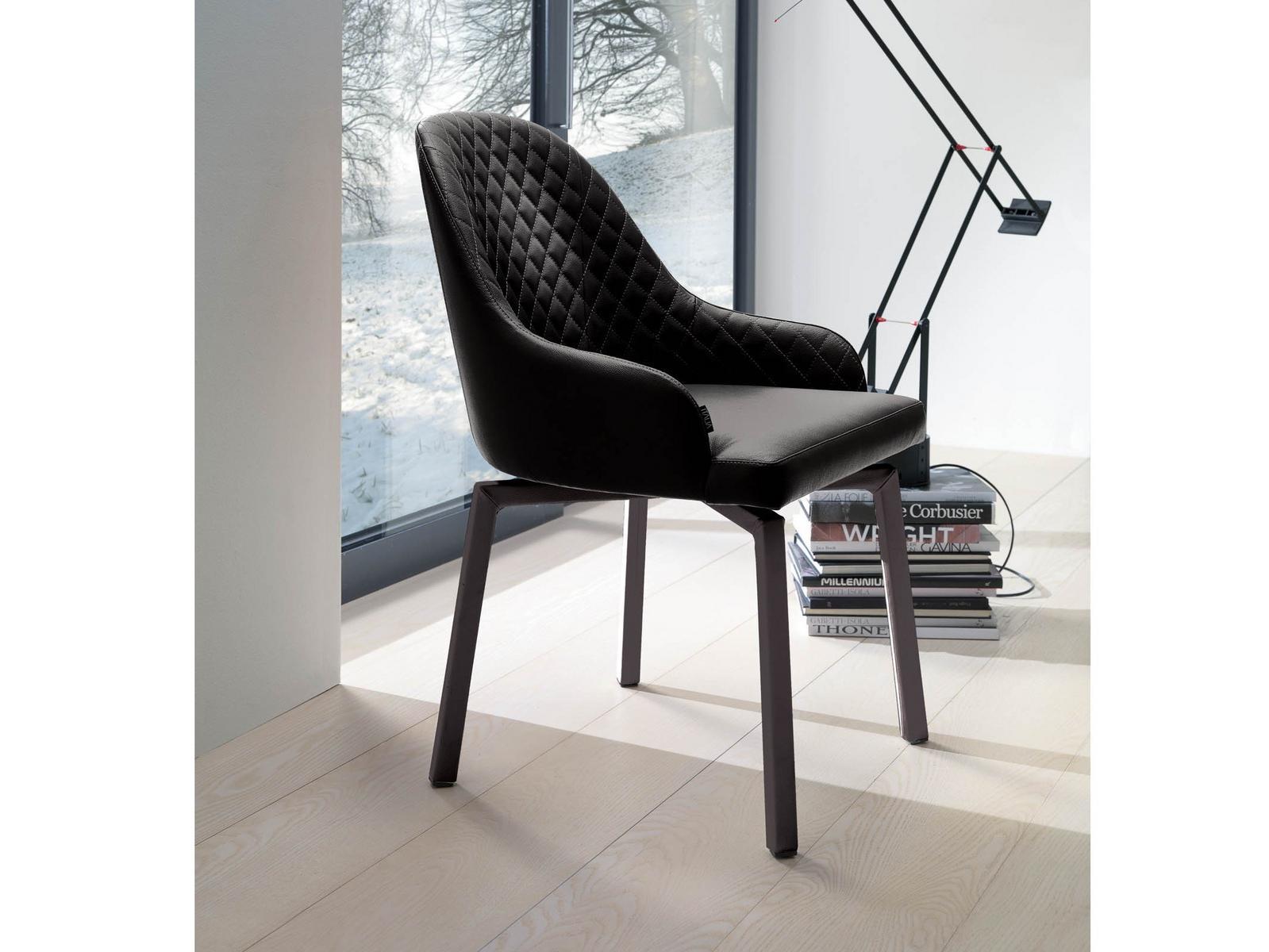 DEMETRA Upholstered chair with armrests