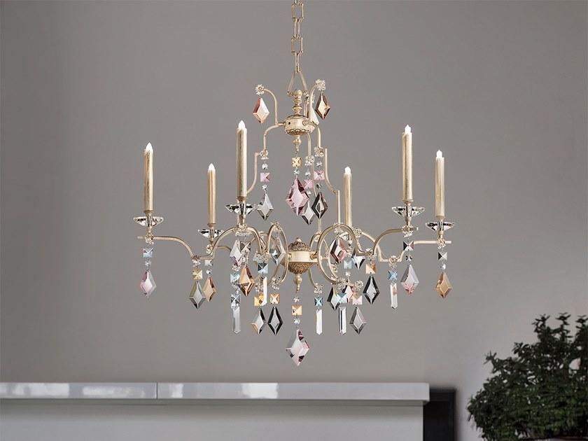 LIZZI 3+3/ 4+4 Direct light halogen painted metal chandelier with crystals