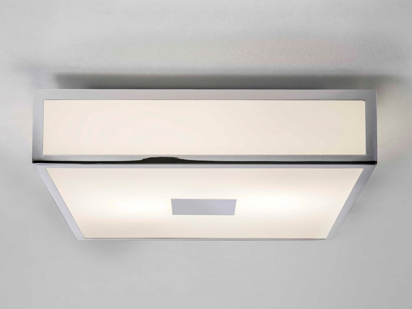 MASHIKO LED glass and steel ceiling light for bathroom
