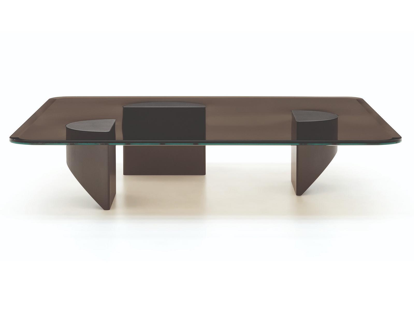 WEDGE Low square glass coffee table