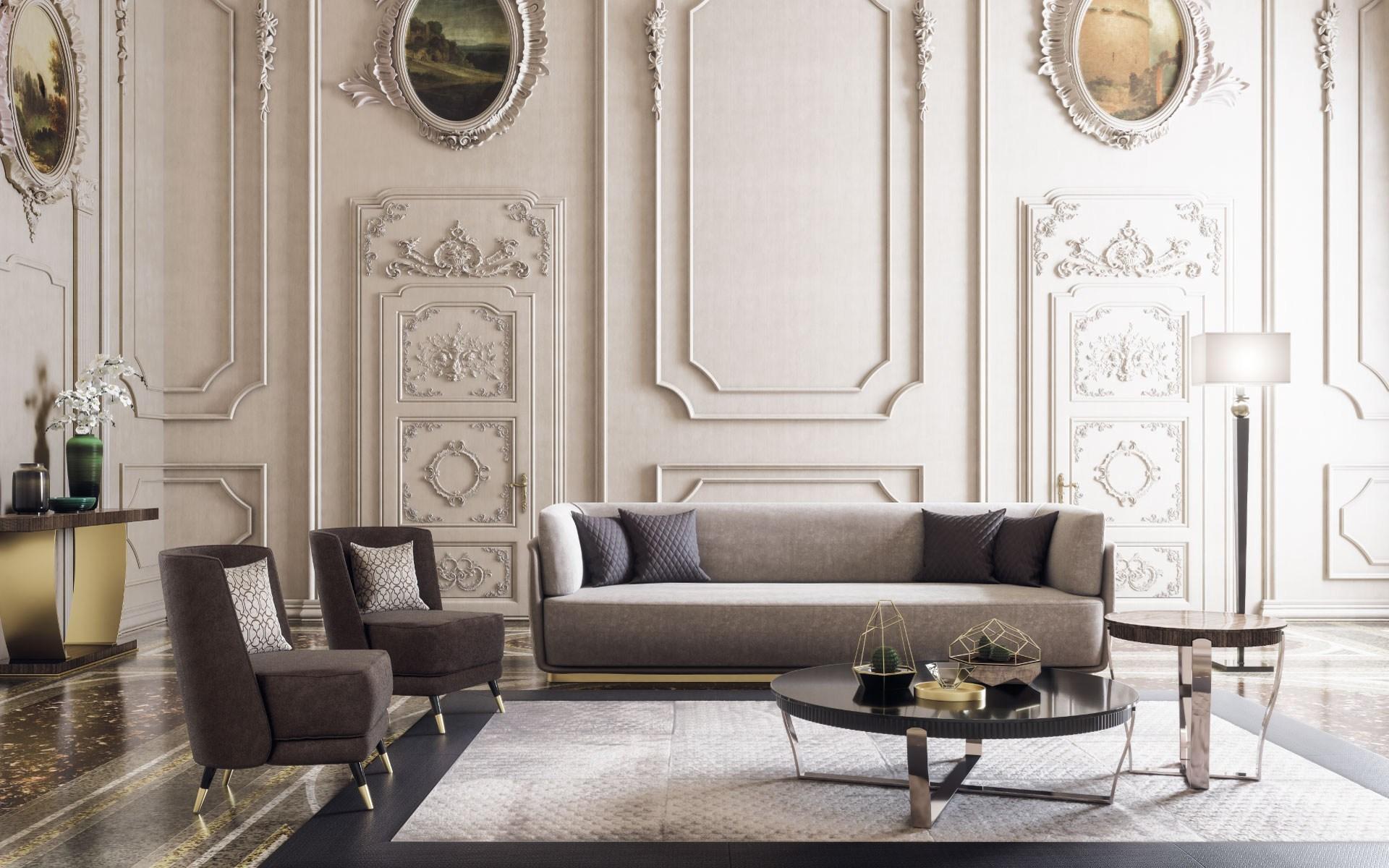 ARISTO M Round steel and wood coffee table