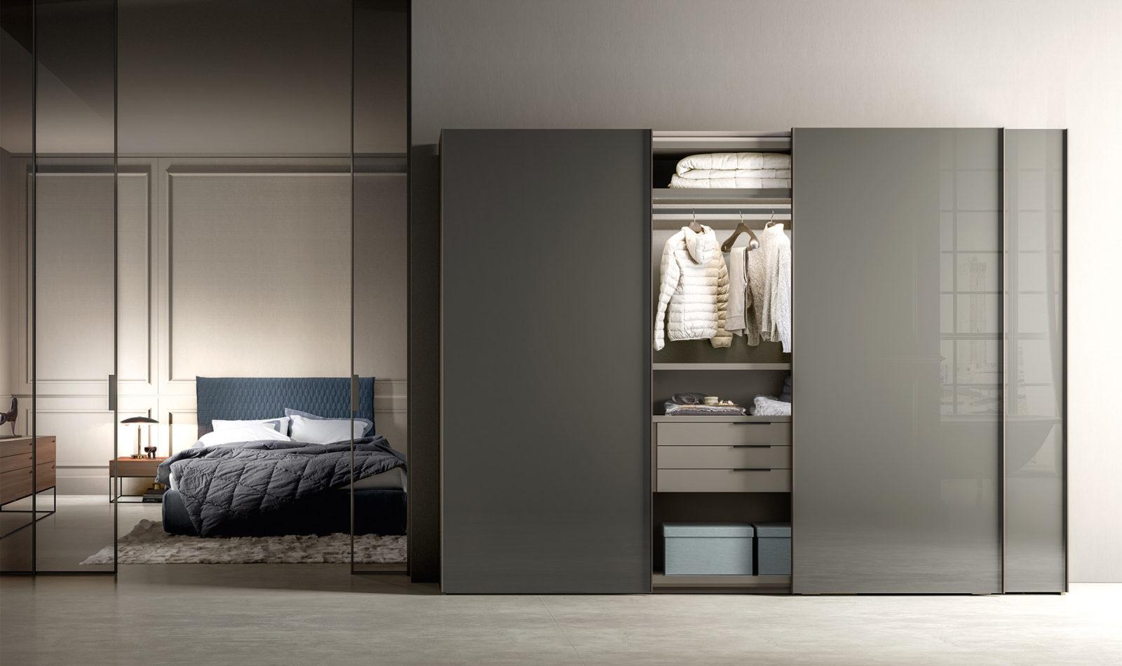 VISION Modular lacquered wardrobe with drawers