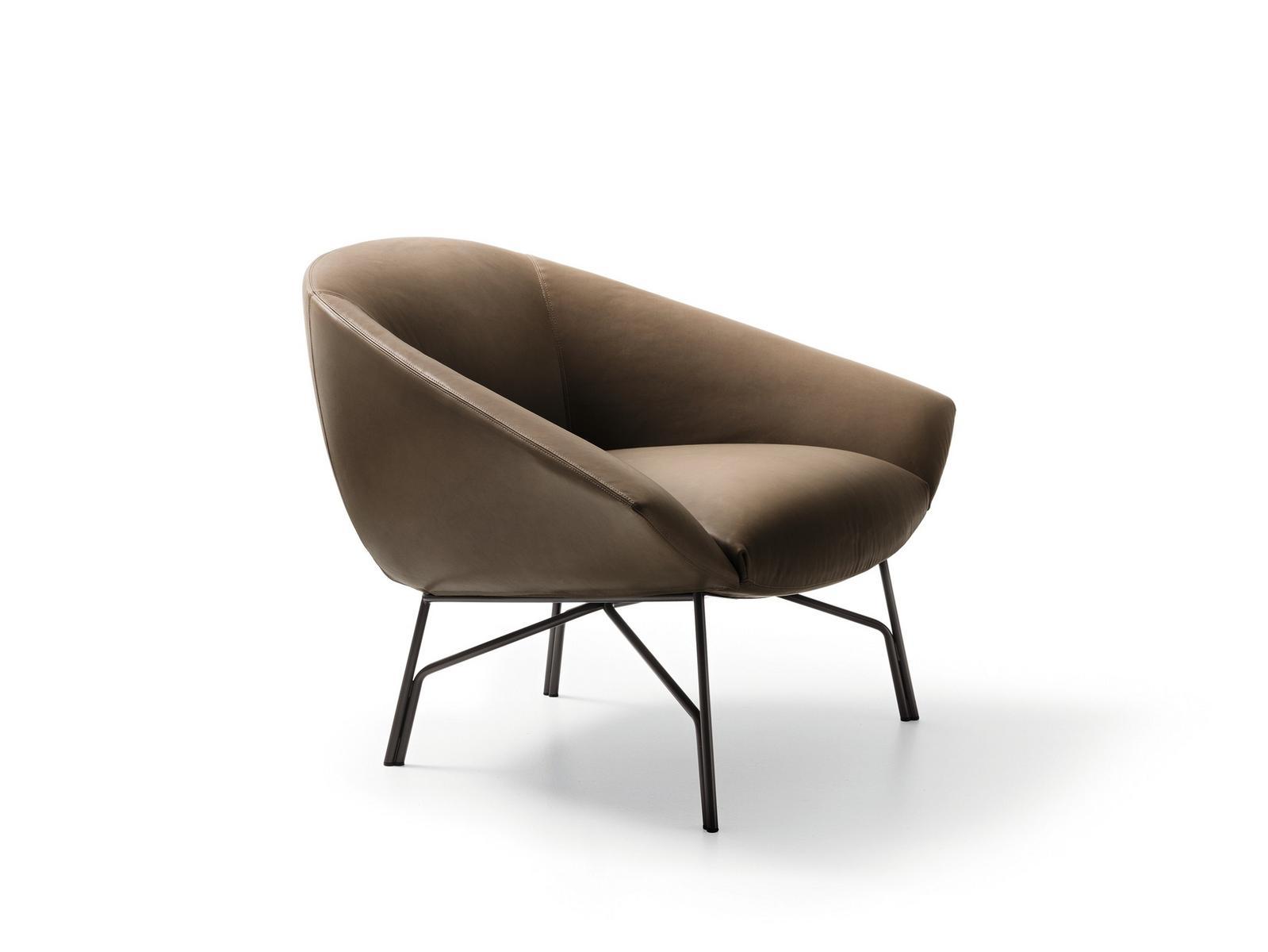 LENNOX Fabric armchair with armrests