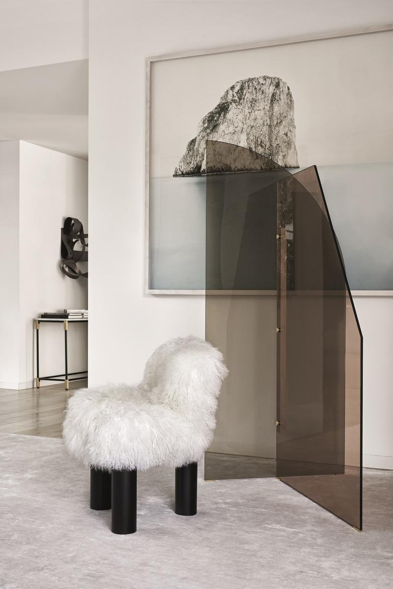 BOTOLO HIGH Upholstered fur easy chair