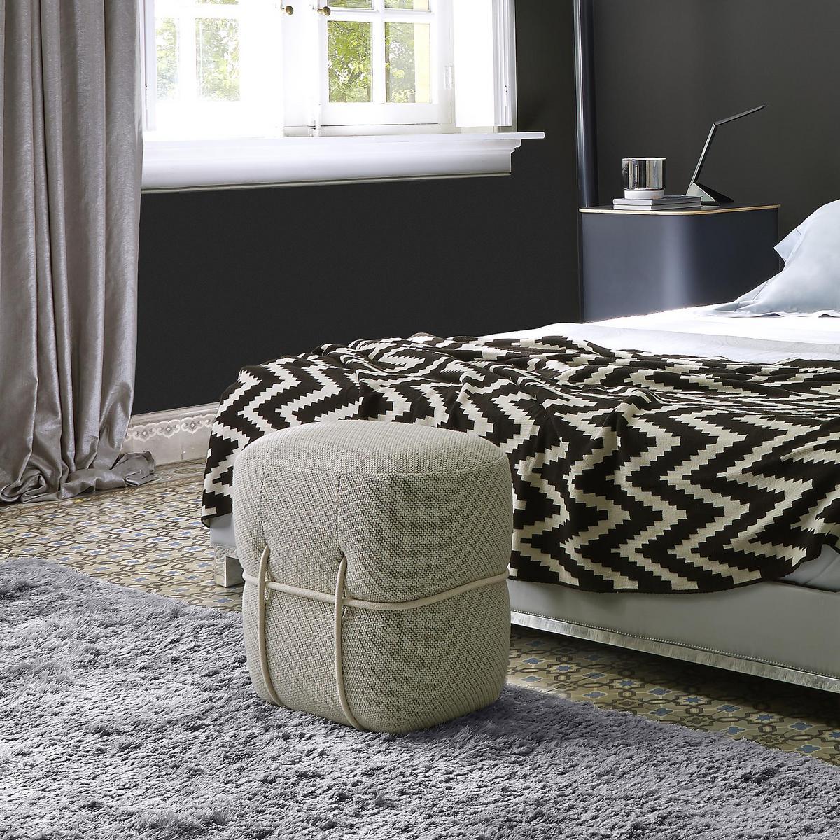 LACE Upholstered rectangular fabric pouf