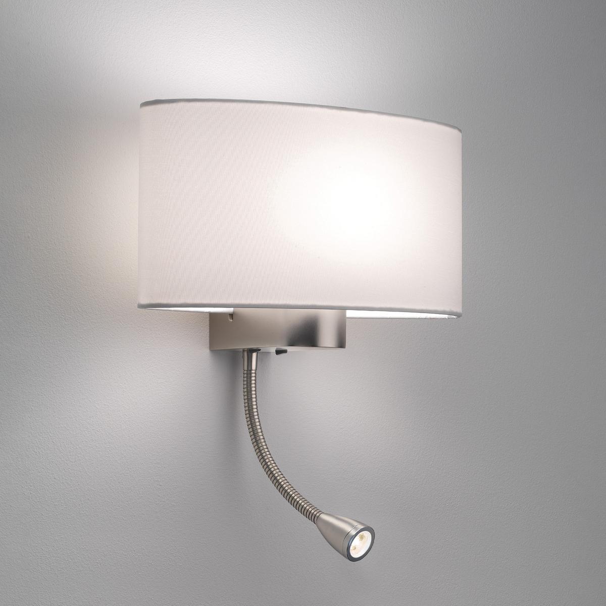 NAPOLI Led reading lamp in steel and fabric