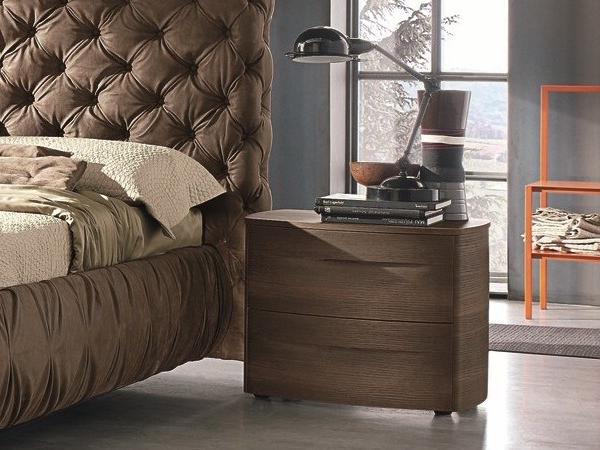 BOGART Wooden bedside table with drawers